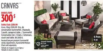 Canadian Tire CANVAS 2 chairs, 2 ottomans, couch and table offer