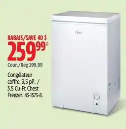 Canadian Tire Master Chef 3.5 Cu-Ft Chest Freezer offer