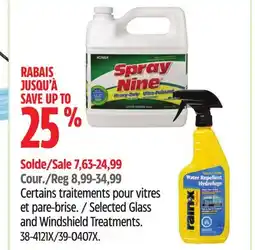 Canadian Tire Rain-X Selected Glass and Windshield Treatments offer