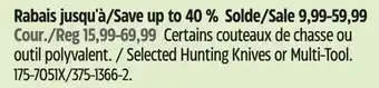 Canadian Tire Outbound Selected Hunting Knives or Multi-Tool offer