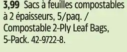 Canadian Tire Compostable 2-Ply Leaf Bags offer