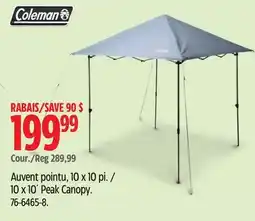 Canadian Tire Coleman 10 x 10´ Peak Canopy offer