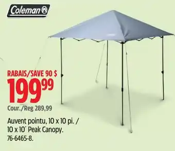 Canadian Tire Coleman 10 x 10´ Peak Canopy offer