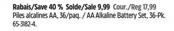 Canadian Tire Certified AA Alkaline Battery Set offer