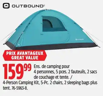 Canadian Tire Outbound 4-Person Camping Kit, 5-Pc offer
