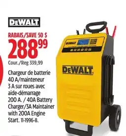 Canadian Tire Dewalt 40A Battery Charger/3A Maintainer with 200A Engine Start offer