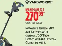 Canadian Tire Yardworks 20V Patio Cleaner with 4Ah Battery & Charger offer