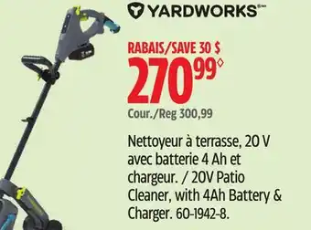 Canadian Tire Yardworks 20V Patio Cleaner with 4Ah Battery & Charger offer