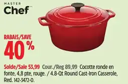 Canadian Tire master-chef 4.8-Qt Round Cast-Iron Casserole, Red offer