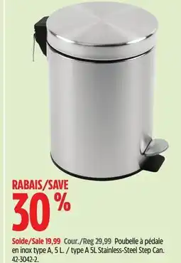 Canadian Tire type A 5L Stainless-Steel Step Can offer