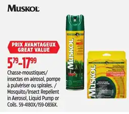 Canadian Tire Muskol Insect Repellent in Aerosol, Liquid Pump or Coils offer
