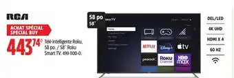 Canadian Tire RCA 58˝ Roku Smart TV offer