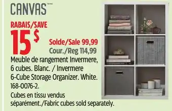 Canadian Tire Canvas Invermere 6-Cube Storage Organizer. White offer