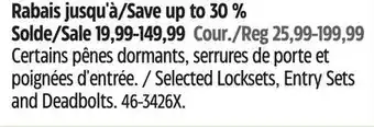 Canadian Tire Garrison Selected Locksets offer