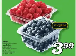 Marché Richelieu BLEUETS OU FRAMBOISES | BLUEBERRIES OR RASPBERRIES offer