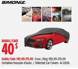 Canadian Tire Simoniz Selected Car Covers offer