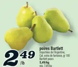 Marché Richelieu POIRES BARTLETT | BARTLETT PEARS offer