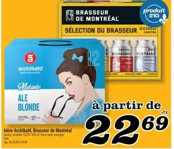 Marché Richelieu Bière Archibald, Brasseur de Montréal | Beer offer