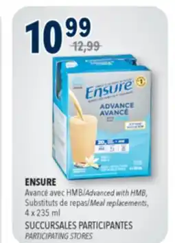 Familiprix Ensure Advance with HMB vanilla meal replacement 4x235ml offer