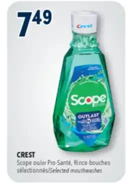 Familiprix CREST, Scope Selected mouthwashes offer