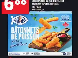Maxi FILLETS DE POISSON OU CREVETTES PANÉS HIGH LINER, 315-700 g offer