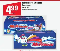 Maxi BÂTONS GLACÉS MR. FREEZE FREEZE POPS, 48/80 UN offer