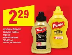 Maxi MOUTARDE FRENCH'S | MUSTARD, 325-400 mL offer