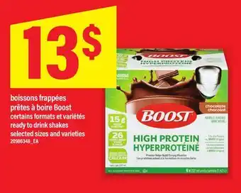 Maxi BOISSONS FRAPPÉES PRÊTES À BOIRE BOOST | BOOST READY TO DRINK SHAKES offer