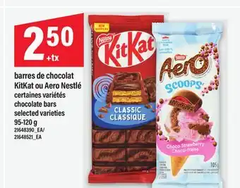 Maxi BARRES DE CHOCOLAT KITKAT OU AERO NESTLÉ | CHOCOLATE BARS, 95-120 g offer