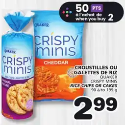 Marches Tradition QUAKER CRISPY MINIS RICE CHIPS OR CAKES offer