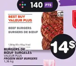 Marches Tradition VALEUR PLUS FROZEN BEEF BURGERS offer