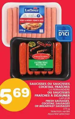 Marches Tradition LAFLEUR FRESH SAUSAGES, COCKTAIL SAUSAGES OR BREAKFAST SAUSAGES offer