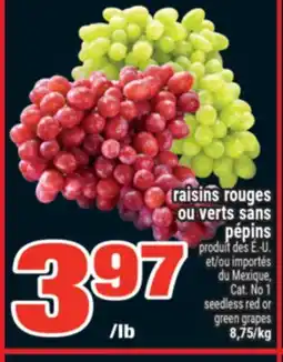 Super C raisins rouges ou verts sans pépins | seedless red or green grapes offer