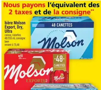 Super C BIÈRE MOLSON EXPORT, DRY, ULTRA | BEER, 48/355 ML offer