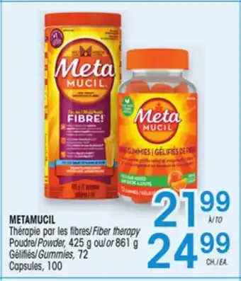 Uniprix METAMUCIL Thérapie par les fibres/Fiber therapy Poudre/Powder ou/or Gélifiés/Gummies, Capsules offer