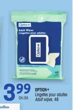 Uniprix OPTION+ Lingettes pour adultes / Adult wipes offer