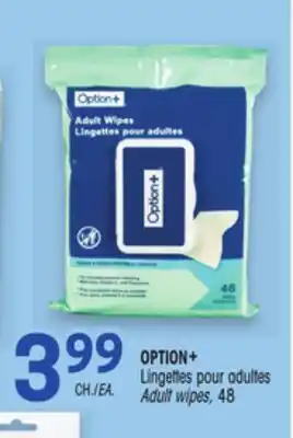 Uniprix OPTION+ Lingettes pour adultes / Adult wipes offer