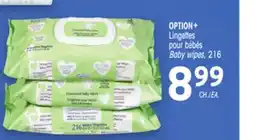 Uniprix OPTION+ Lingettes pour bébés / Baby wipes, 216 offer