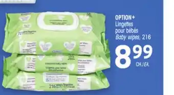 Uniprix OPTION+ Lingettes pour bébés / Baby wipes, 216 offer
