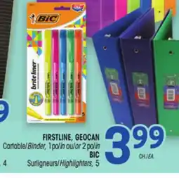 Uniprix FIRSTLINE, GEOCAN, BIC offer
