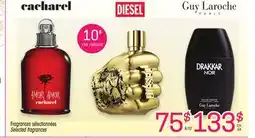 Uniprix CACHAREL, DIESEL, GUY LAROCHE Fragrances sélectionnées/Selected fragrances offer
