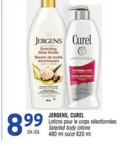 Uniprix JERGENS, CUREL Lotions pour le corps sélectionnées/Selected body lotions offer