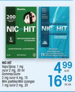 Uniprix NIC-HIT Vapo/Spray, Mini pastilles/Mini lozenges offer