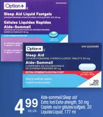 Uniprix OPTION+ Aide-sommeil/Sleep aid Extra fort/Extra-strength, 50 mg offer