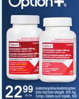 Uniprix OPTION+ Acétaminophène/Acetaminophen Extra fort/Extra-strength, 500 mg offer