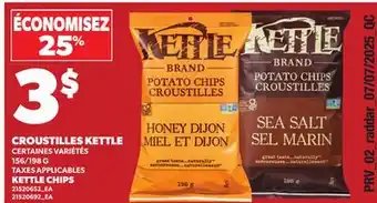 Provigo CROUSTILLES KETTLE | KETTLE CHIPS, 156/198 G offer