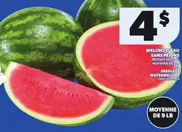 Provigo MELONS D'EAU SANS PÉPINS | SEEDLESS WATERMELONS, MOYENNE DE 9 LB offer