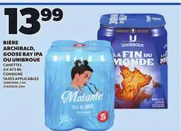 Provigo BIÈRE ARCHIBALD, GOOSE BAY IPA OU UNIBROUE, 4 X 473 ML offer