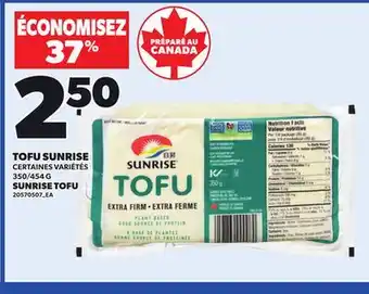 Provigo TOFU SUNRISE | SUNRISE TOFU, 350/454 G offer