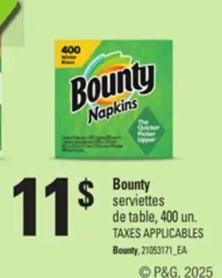 Provigo BOUNTY SERVIETTES DE TABLE, 400 UN offer